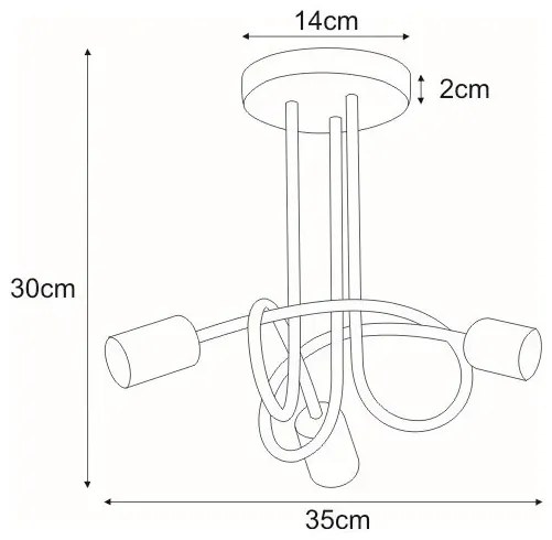 Biała lampa sufitowa supeł loft - S146 Kanis