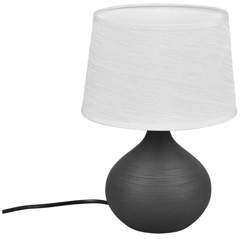 Ciemnobrązowa lampa stołowa z ceramiki i tkaniny Reality Martin, wys. 29 cm