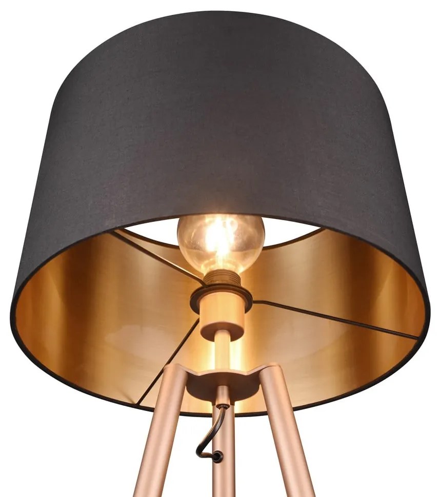 Brązowa lampa stojąca z półką (wys. 152 cm) Colette – Trio