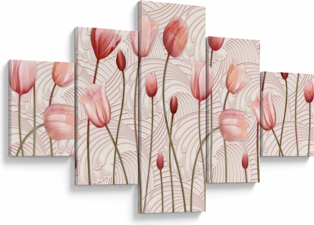 Obraz - Różowe tulipany (125x70 cm)