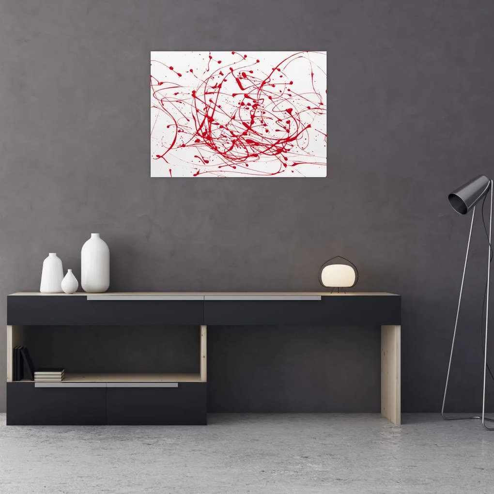 Obraz przy użyciu techniki drippingu (70x50 cm)