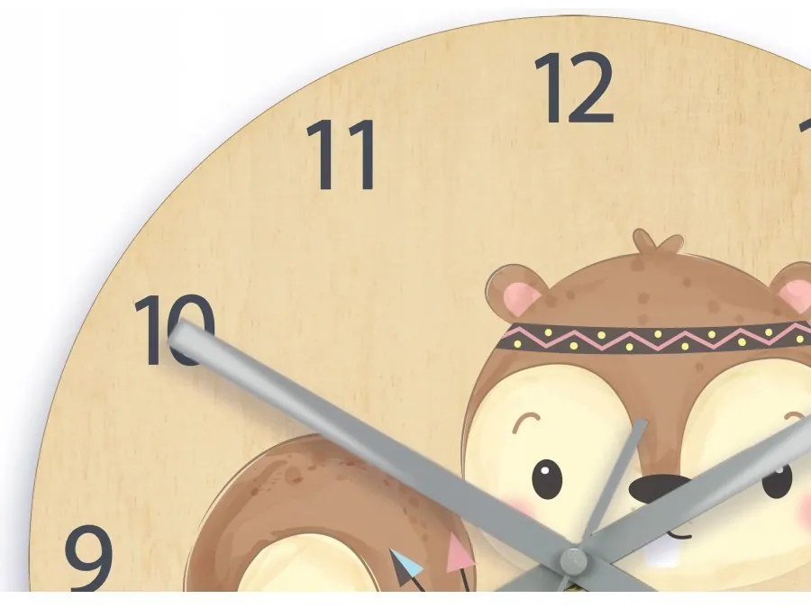 Zegar ścienny cichy do pokoju dziecięcego drewniany nowoczesny dekoracyjny