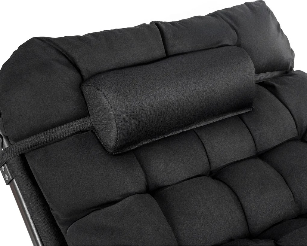 Leżak Ogrodowy SATURN 190x73 cm Czarny