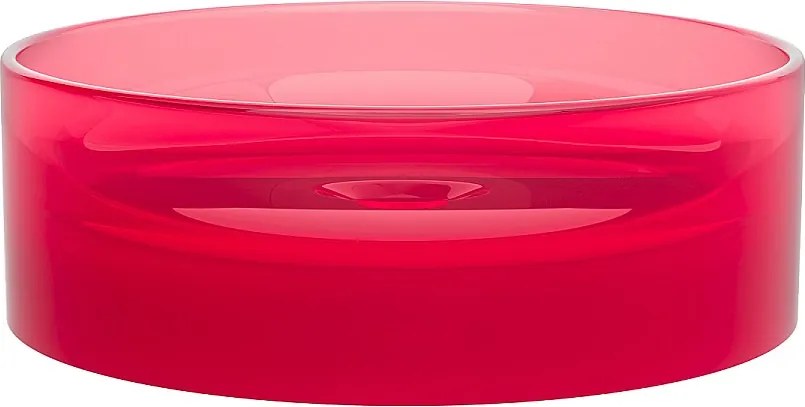 Umywalka nablatowa okrągła, przezroczysta, z żywicy - 40 cm - Czerwona - SPAVO