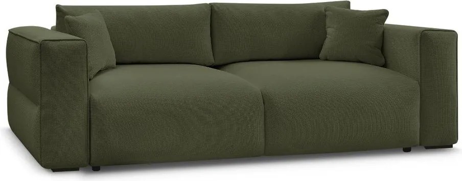Zielona rozkładana sofa ze schowkiem 265 cm Ezechiel – Bobochic Paris