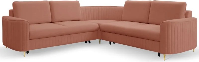 Narożnik LAREN nowoczesna sofa z funkcją spania pojemnik na pościel prawa strona CASTEL 55 251x251x85 cm