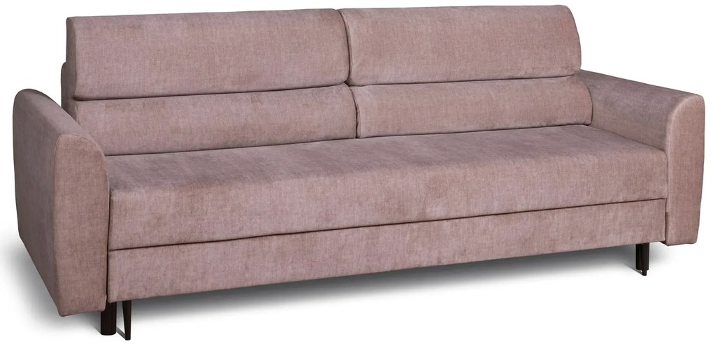 Beżowa rozkładana sofa z pojemnikiem Luxero