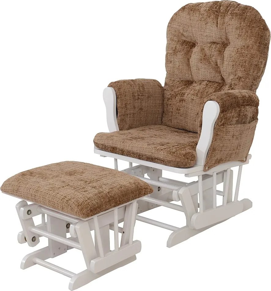 Leżanka MCW-C76,  jasnobrązowy, biała rama