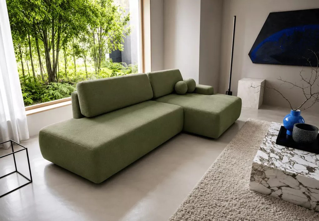 Narożnik z funkcją spania i pojemnikiem Slideo O 276 cm DL rozkładany sofa L-kształtna