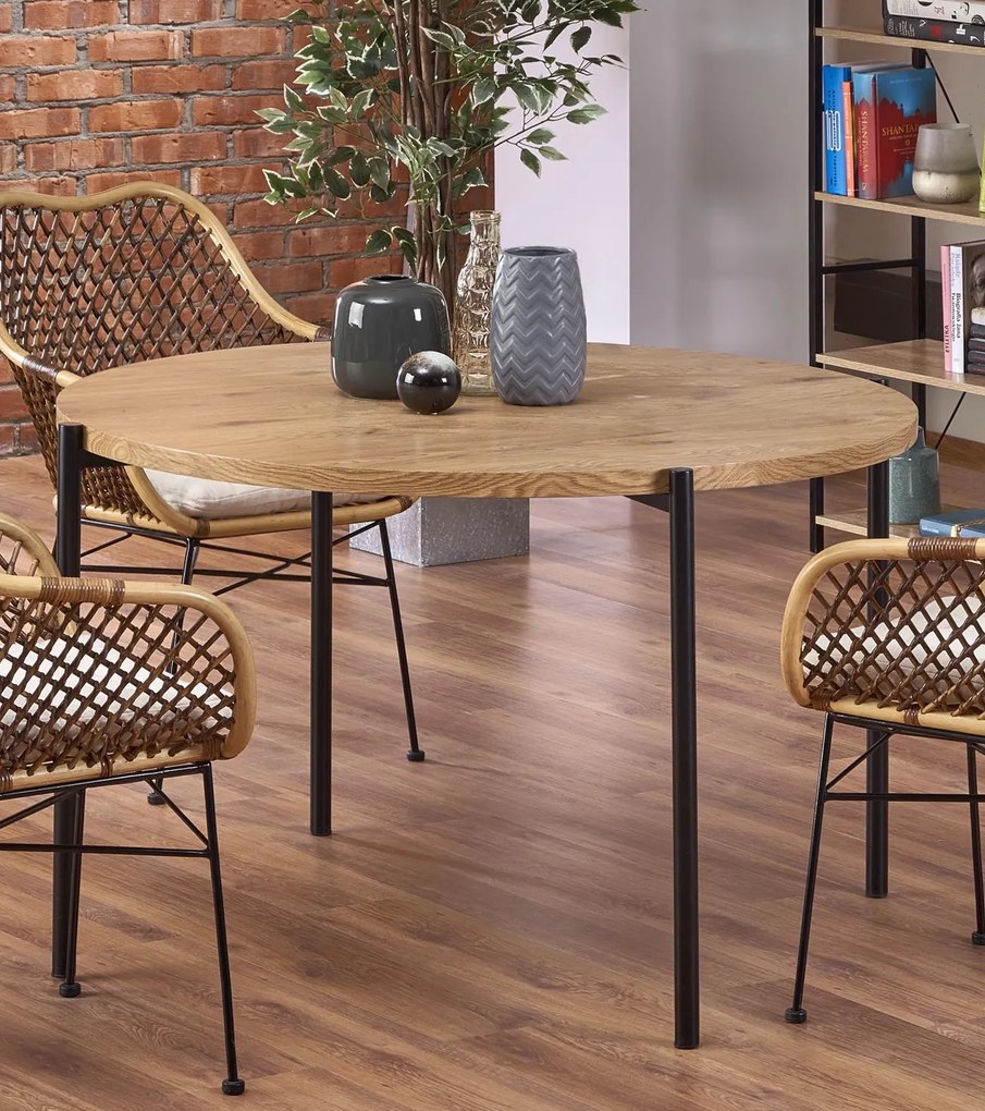 Okrągły stół do jadalni na stalowych nogach Morgan