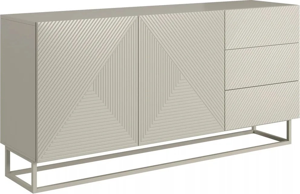 Komoda Asha 167 cm dwudrzwiowa z szufladami - kaszmir / kaszmir stelaż