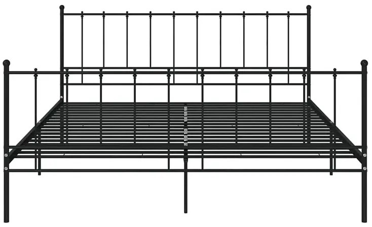 Czarne metalowe łóżko z zagłówkiem 200x200 cm Indra 5X