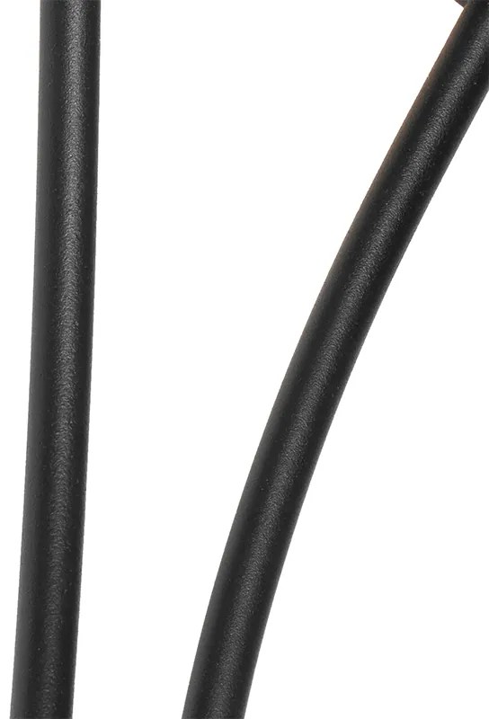 Nowoczesna lampa ścienna czarna 2-światłowa z przydymionym szkłem - Athens