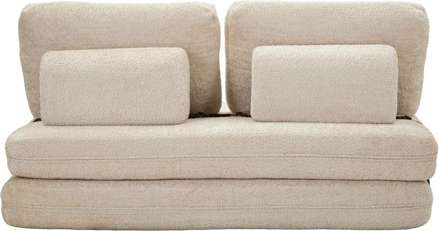 Biała rozkładana sofa z materiału bouclé 150 cm Faster – Mauro Ferretti