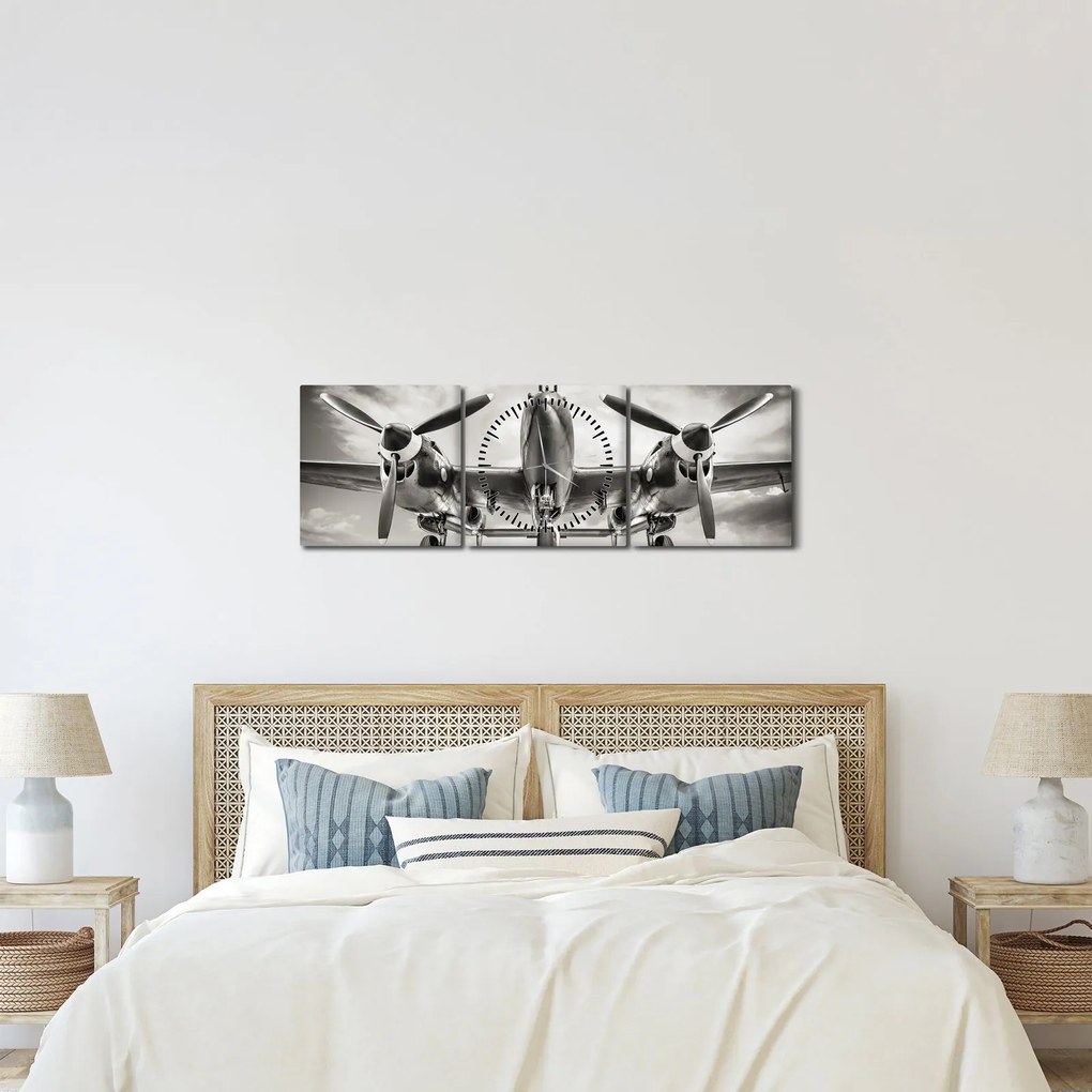 Obraz - Warbird (z zegarem) (90x30 cm)