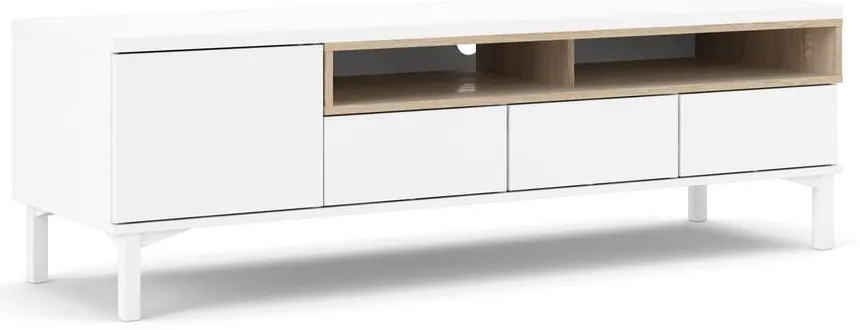 Biała szafka pod TV 156x48x48 cm Roomers – Tvilum