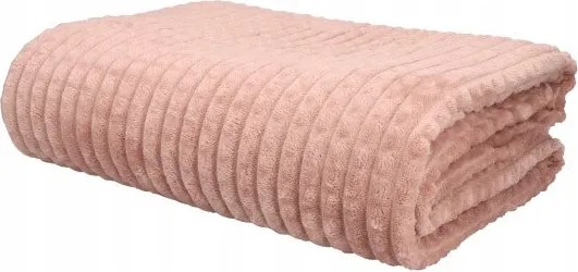 Koc w Kostkę 200x220cm Miękki pastelowy róż Przytulny do Salonu i Sypialni