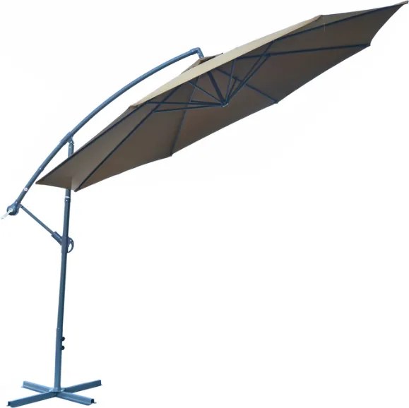 Parasol metal ø 350 cm - brązowy