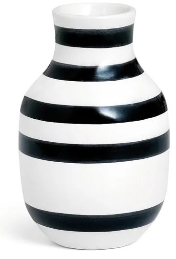 Czarno-biały kamionkowy wazon Kähler Design Omaggio, wys. 12,5 cm