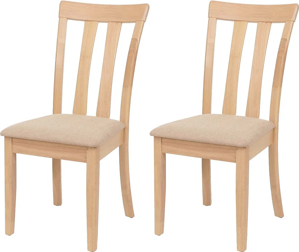 Krzesło do jadalni MCW-G46 (zestaw 2 szt.),  naturalny kolor stelaża, beżowy