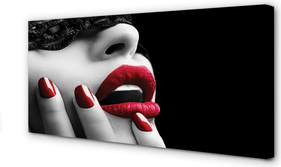 Obraz canvas na ścianę Usta i Paznokcie Kobiety