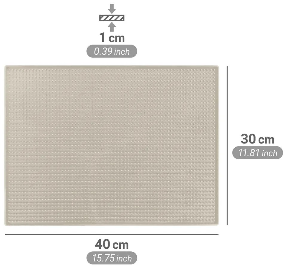 Beżowa gumowa podkładka do naczyń 40x30 cm Maxi – Wenko