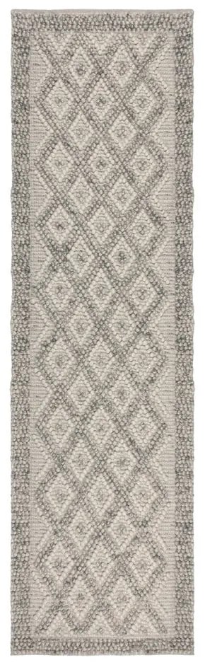 Szary chodnik z mieszanki wełny tkany ręcznie 60x230 cm Minerals Diamond – Flair Rugs