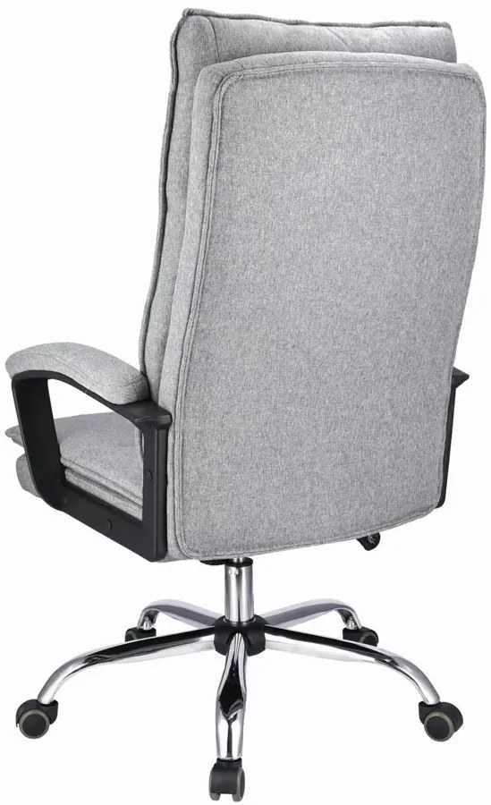 Jasnoszary fotel obrotowy tapicerowany T9-E33