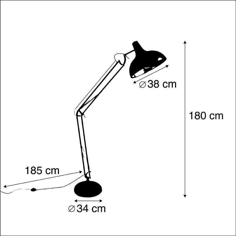 Designerska lampa podłogowa stalowa - Hobby Nowoczesny Oswietlenie wewnetrzne