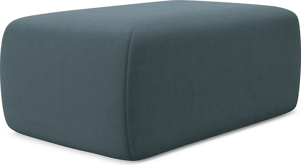 Pufa - z tkaniny welwetowej - morski - KAPUA