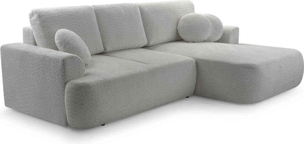Masseno Narożnik FILO z funkcją spania i pojemnikiem na pościel Narozniki L, Rozkładana sofa - Szary, CORAL 75