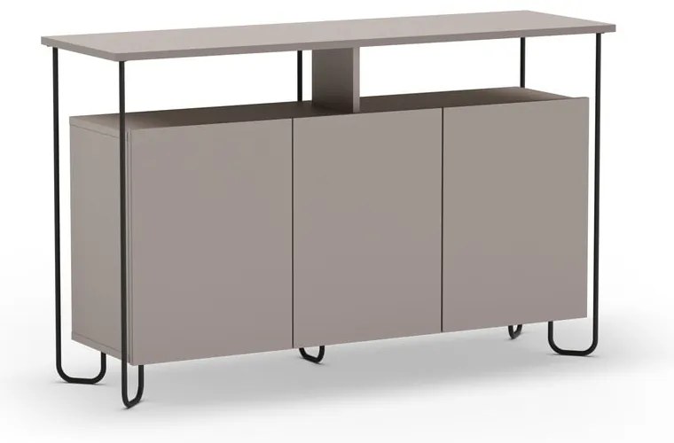 Szarobeżowa niska komoda 130x80 cm Dilly – Marckeric