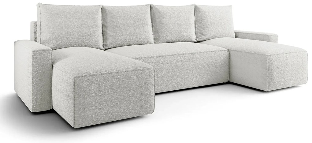 Biały narożnik boucle w kształcie L z pojemnikiem R1-Z24