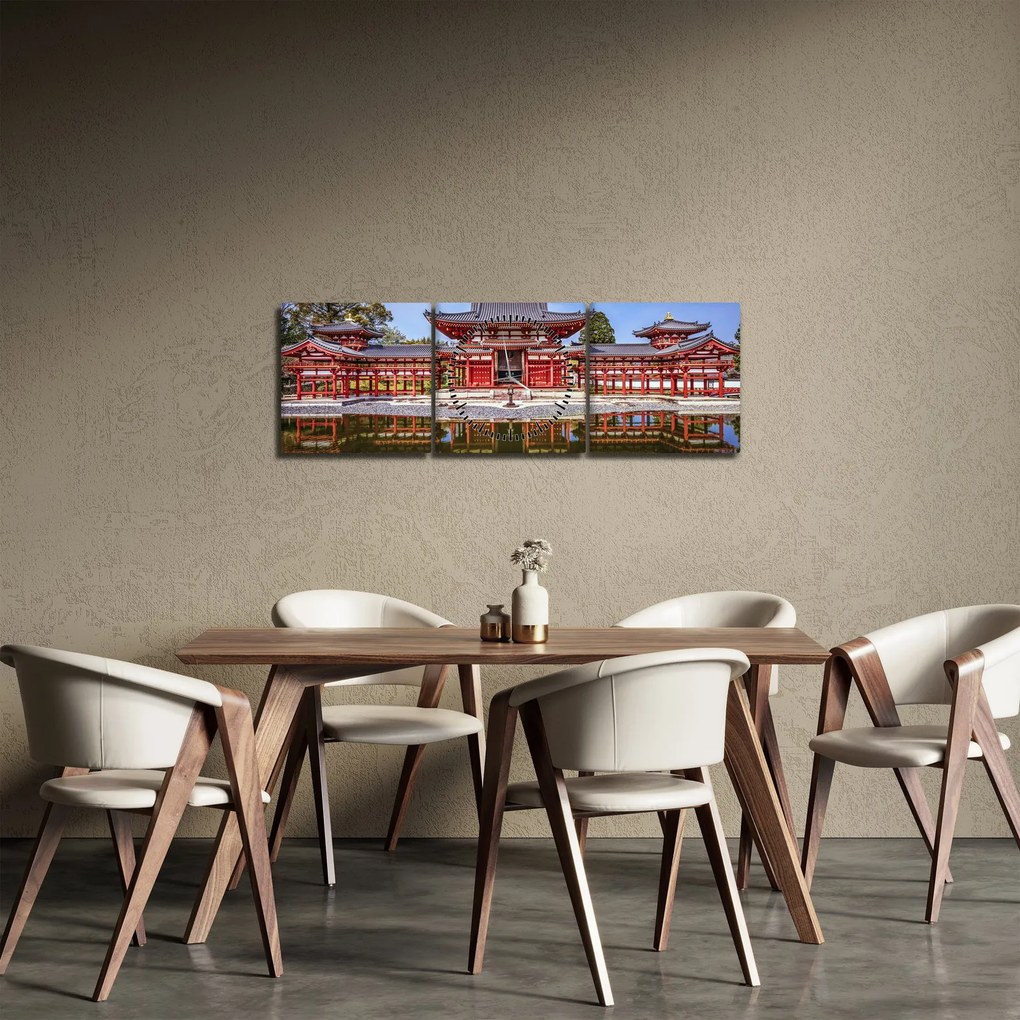 Obraz - Świątynia buddyjska (z zegarem) (90x30 cm)