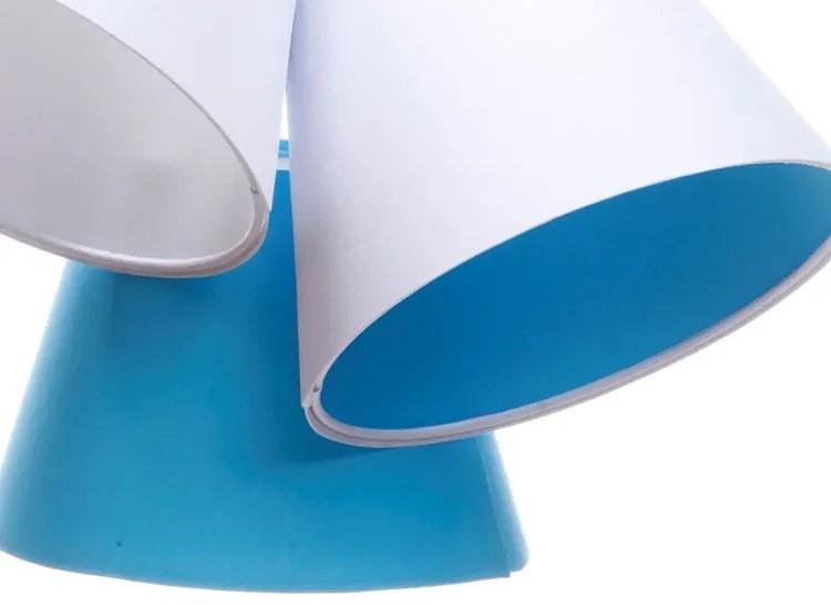 Biało-niebieska dziecięca lampa wisząca stożek B4-T24