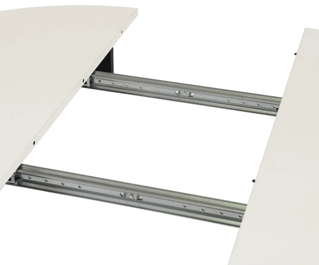 Stół Okrągły Rozkładany HARRY 102-142 cm Biały/Czarny Nowoczesny
