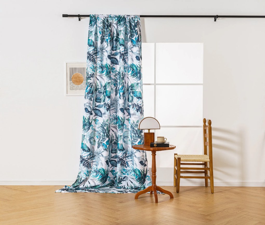 Designerska zasłona CORTINA 140x270 cm, wzorzysta Zawieszanie: Taśma z wiązaniami