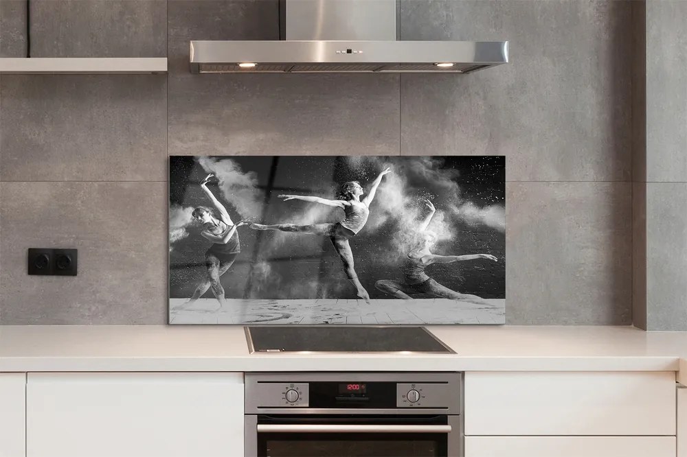 Panel szklany do Kuchni Taniec Baletowy w Oparach Dymu