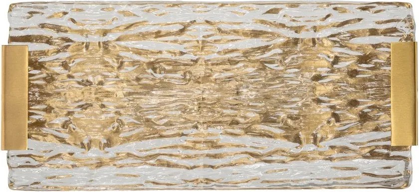 Szklany kinkiet w kolorze złota Oblin – Mauro Ferretti