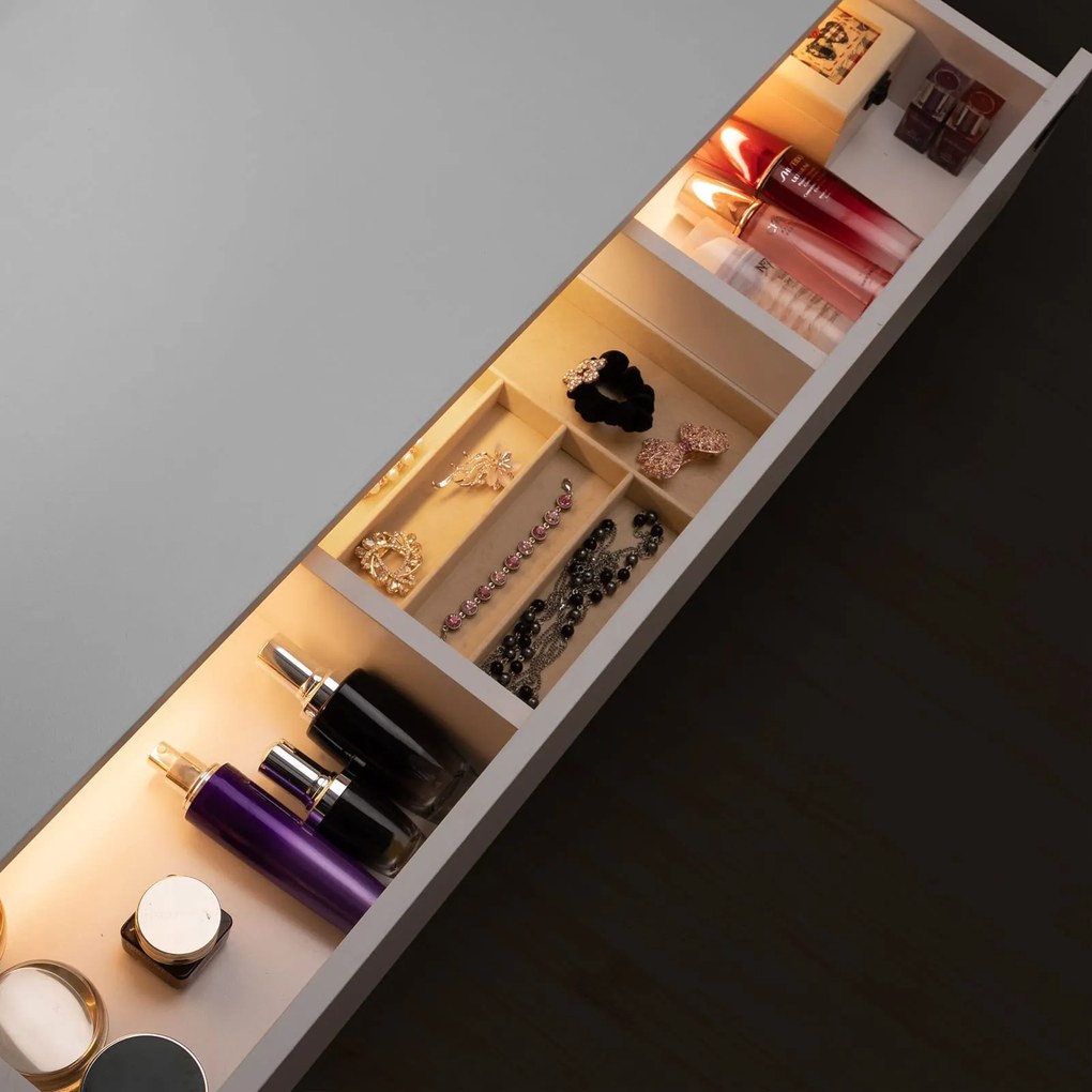 Toaletka LUCIA z oświetleniem 108x40x140cm, biała Jurhan