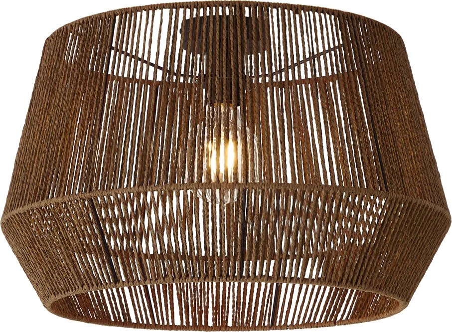 Czarna lampa sufitowa z brązowym papierowym kloszem 50/50/30 - Combi
