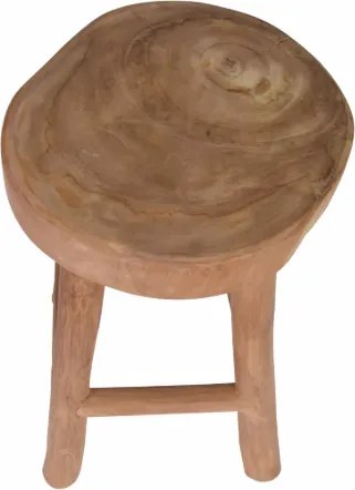 Stołek z litego teaku Divero, ręcznie wykonany, uniwersalny