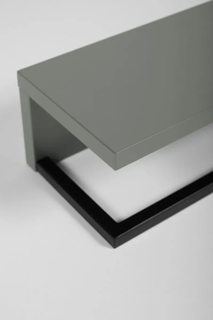 Półka łazienkowa z relingiem LOV 40 cm szaro-zielony półmat KROFAM