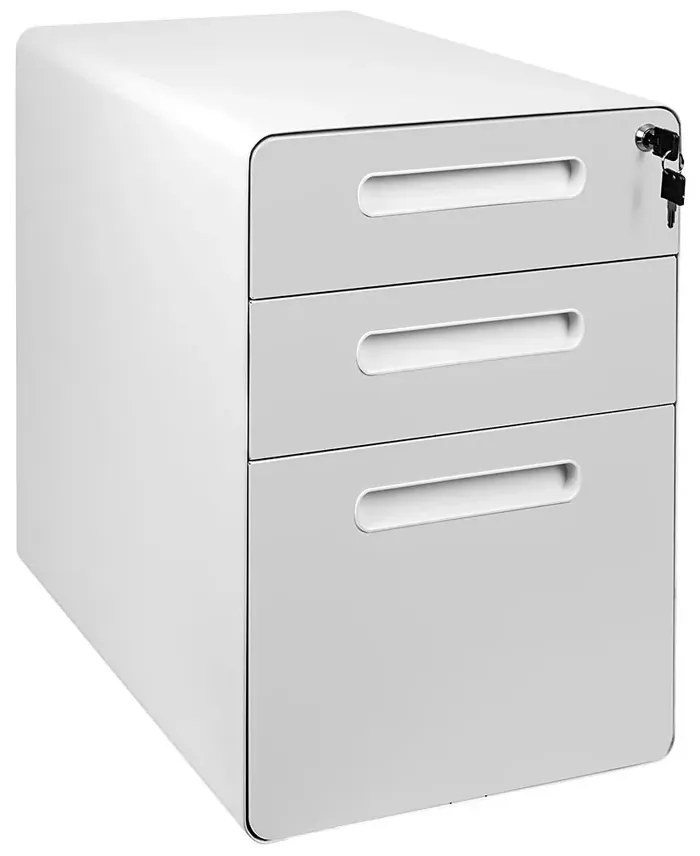 Biała szafka pod blat biurka na kółkach B5-Z40