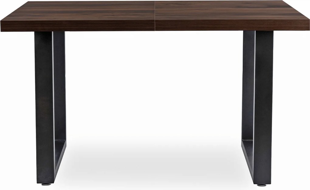 Rozkładany stół industrialny na płozach Tomas 130-230 cm, orzech/czarny