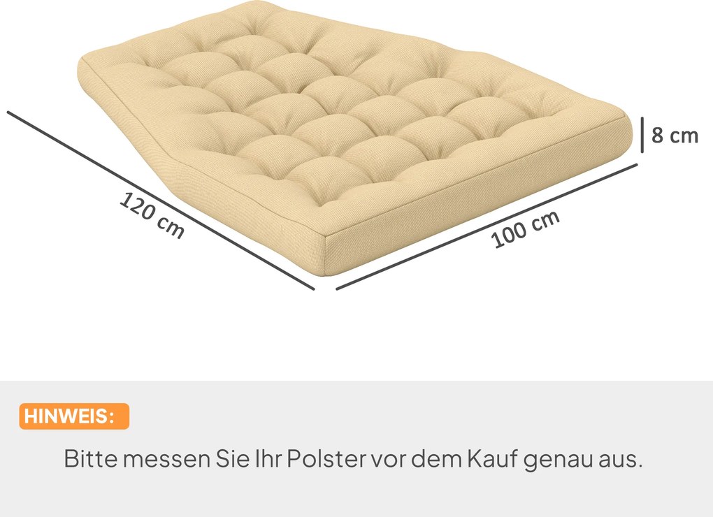 Outsunny Poduszka na Siedzenie, Zewnętrzna Poduszka do Kosza Wiszącego i Krzeseł Bujanych, Poduszka dla Mebli Ogrodowych, Beżowa