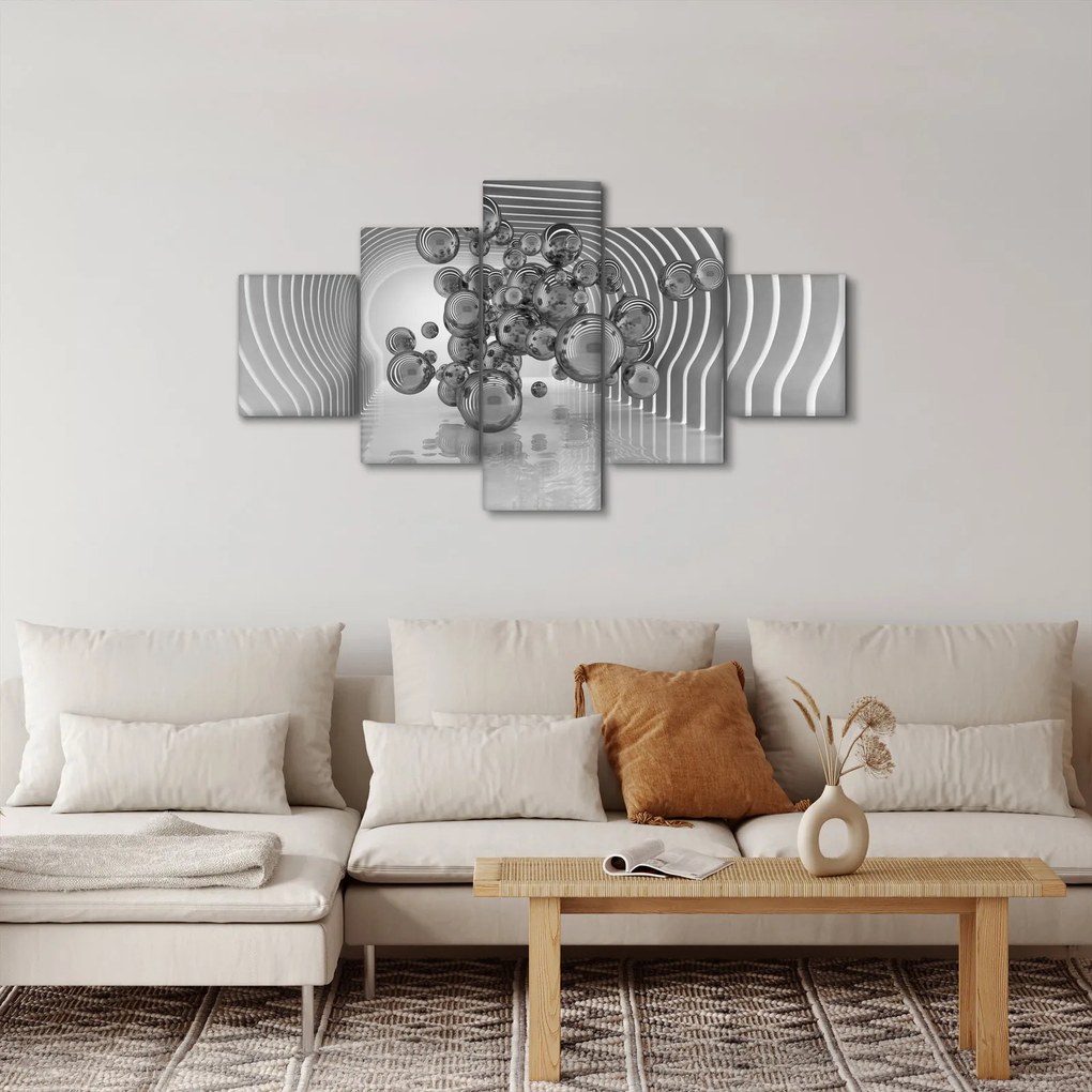 Obraz - Czarno-białe bąbelki (125x70 cm)