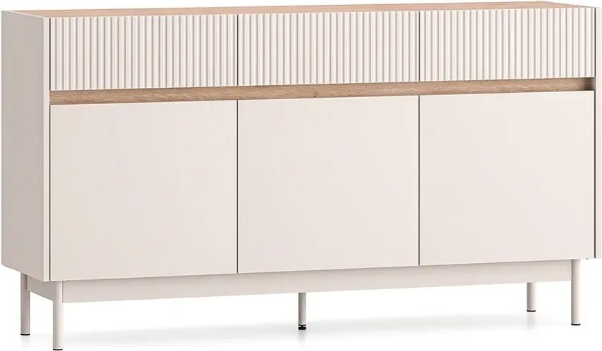 Komoda DUMI 05 3D3S 154 kaszmirowa/dąb cremona  ML MEBLE