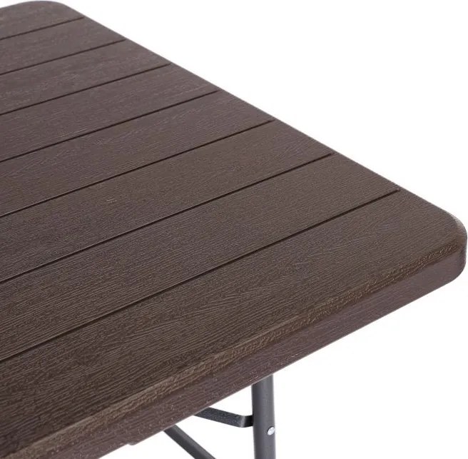 Składany stół cateringowy imitacja drewna Party 180 cm, brązowy