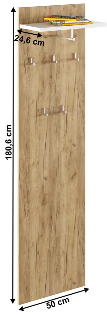 Wieszak panelowy RIOMA TYP 19, dąb artisan